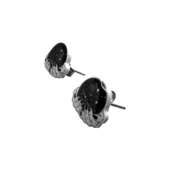 Night Goddess, tarot, hands and stars stud earrings. Small. - Picture 5 of 12